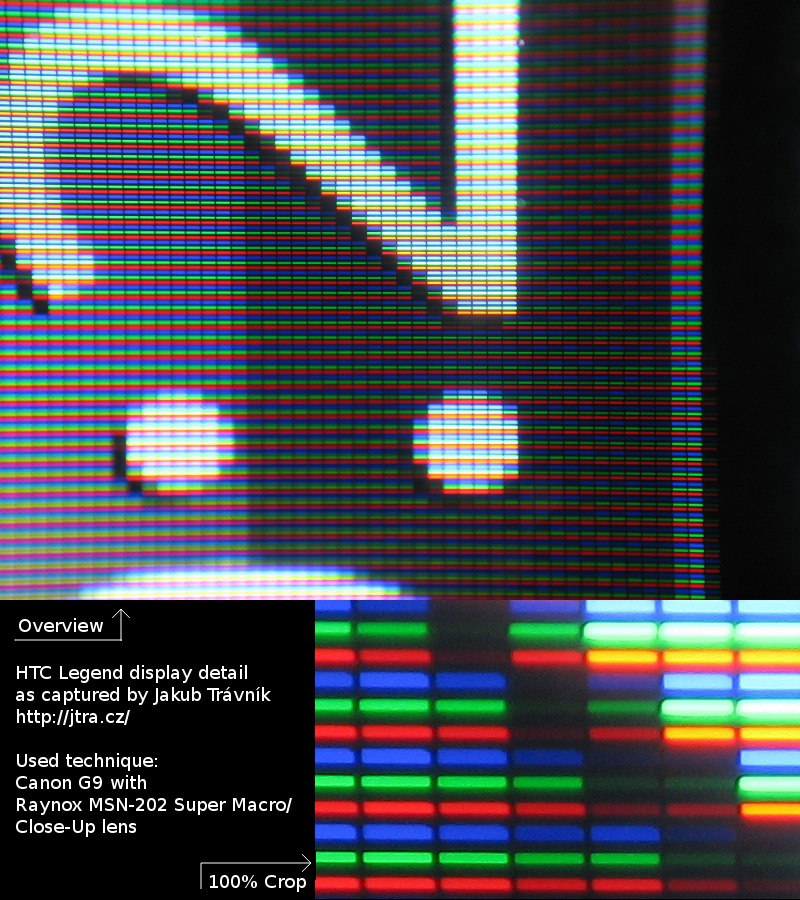 HTC Legend display detail