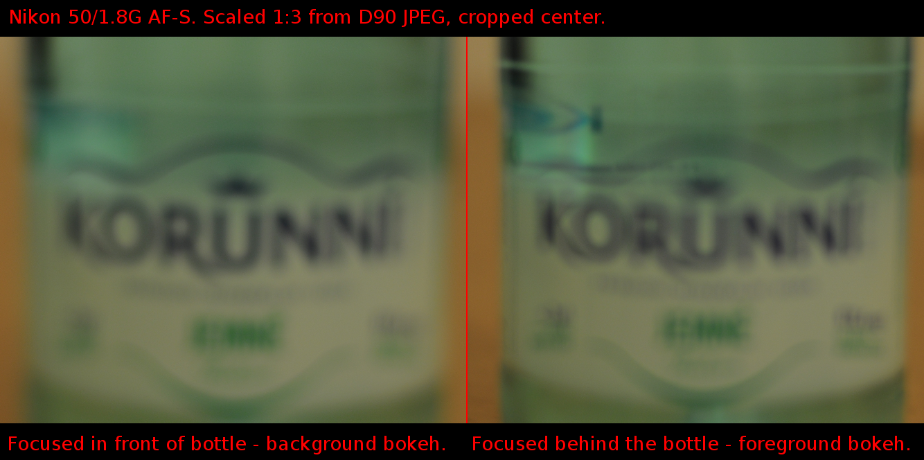Nikon 50/1.8G bokeh on bottles