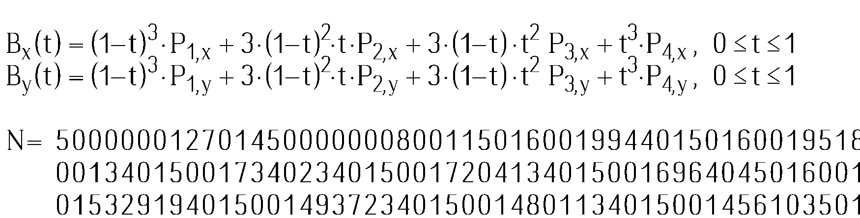 self-ref formula plotting a Bézier polynomial (non self-referential)